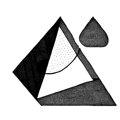 Three Connecting Triangles Representing Mountains And Add A Ocean Wave