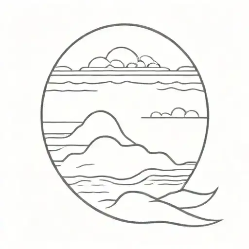 Sunset In The Sea Black And White