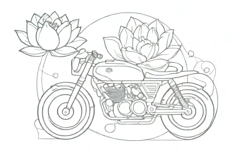 Incorporate Motorcycles For My Dad And A Lotus Flower For My Mom