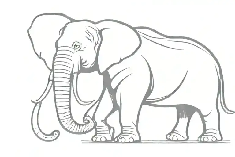 Temple And Elephant Walking