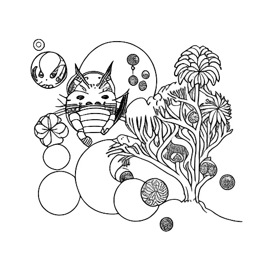 Studio Ghibli Inspired Tattoo With Nature Elements
