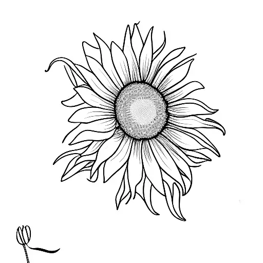 Daisy Sunflower And Daffodil In The Shape Of The Breast Cancer Sign