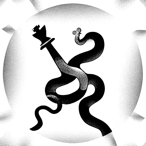 Chess Bishop With A Snake