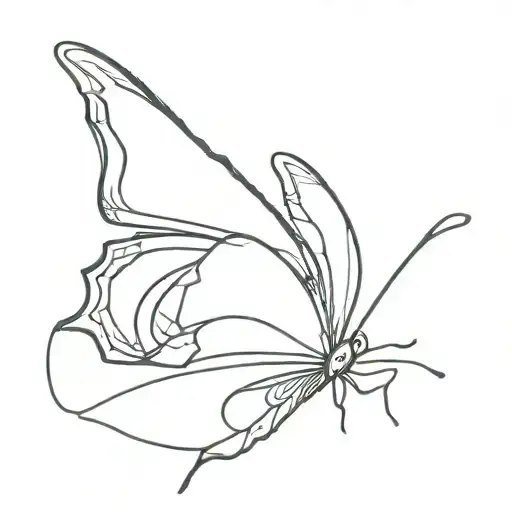 Butterfly With Normal Wing And Brain Kinda Design On The Other Wing