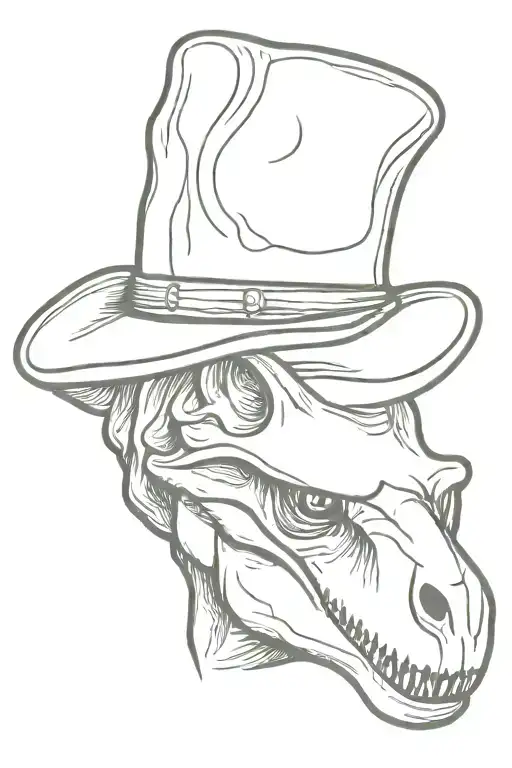 Dinosaur In Cowboy Hat
