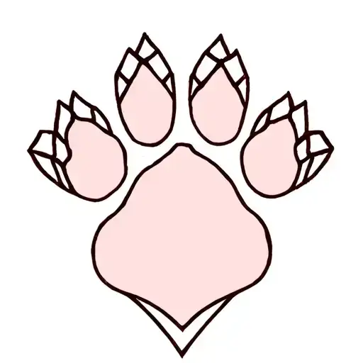 Dog Paw Print With Diamond Shap Inside