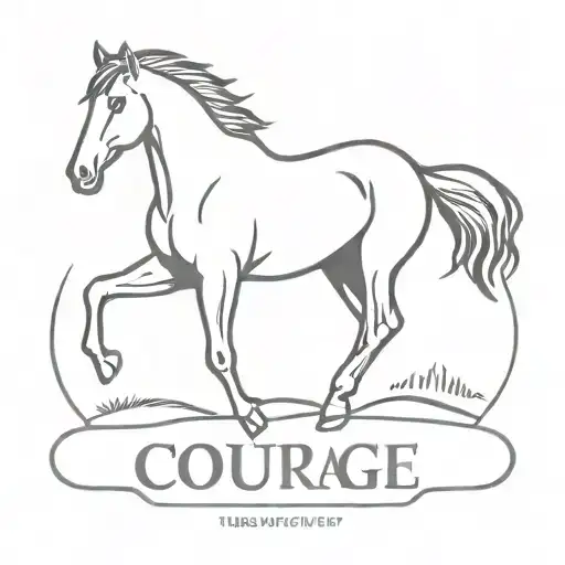 Horse With Word Courage