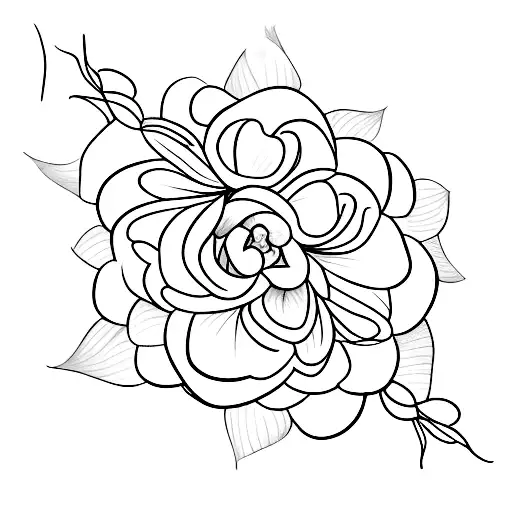 A Minimalist Tattoo Of A Blooming Flower With A Biblical Passage Intertwined Within Its Petals