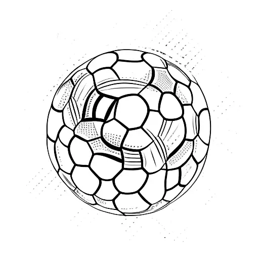 A Minimalist Tattoo Of A Soccer Ball With The Number '10' To Represent Messi's Jersey Number