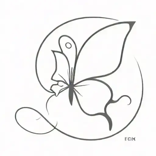 Simple Butterfly With A Semicolon