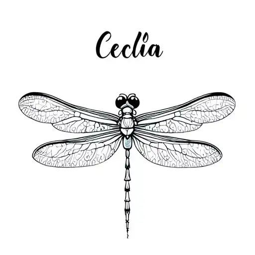 Dragonfly With The Name Cecilia