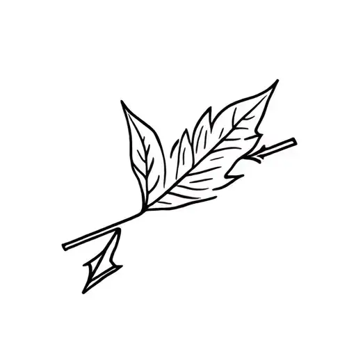 Leaf With An Arrow Having
