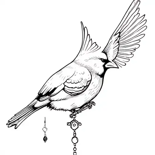 Female Cardinal With Rosary