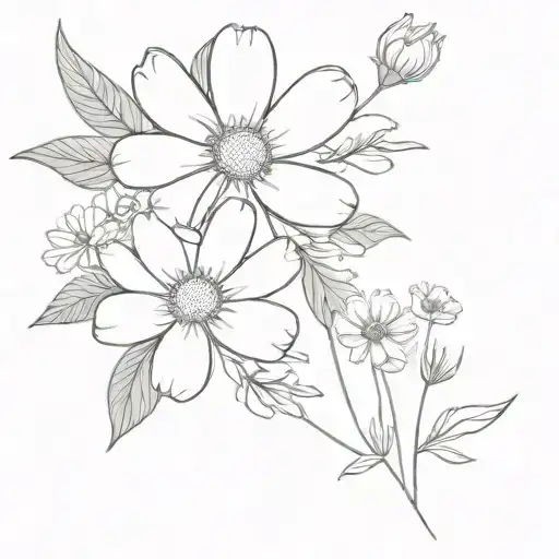 Daisy And Cosmos Flower