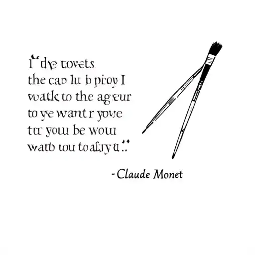 Paintbrushes With Claude Monet Quote