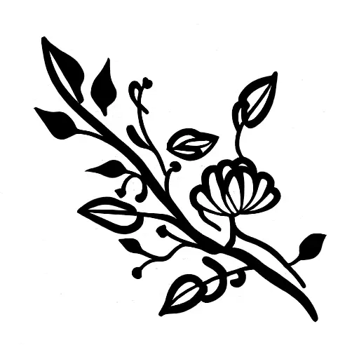 Nature With Small Flowers And Vines