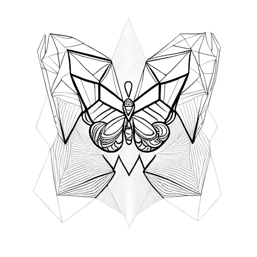 Geometric Butterfly Color Explosion