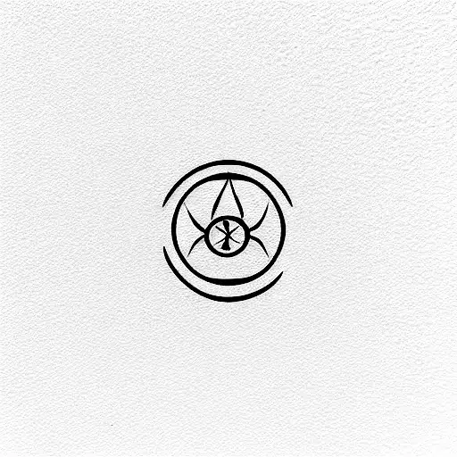 Water Symbol With Leo Zodiac Sign And Alchamy Word Written In Small Elegant Font