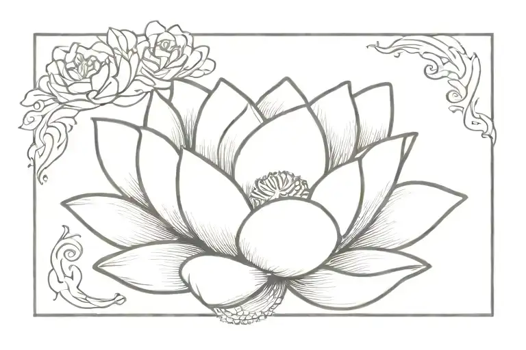 White Lotus Flower Intertwined