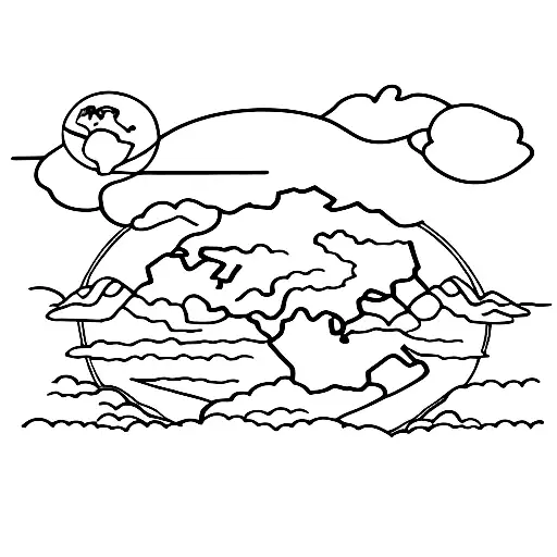 A Silhouette Of Your Children Holding Hands And Exploring A World Map