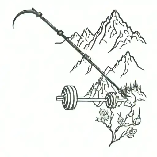 Barbell And Mountain