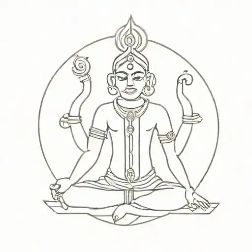 Highly Abstracted And Minimalistic Krishna God Hindu