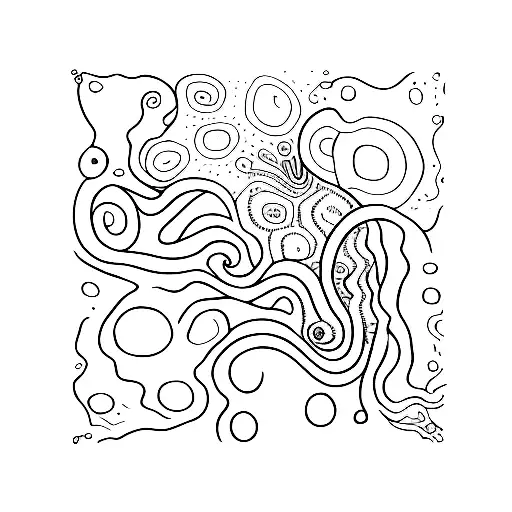 An Abstract Composition Inspired By The Colors And Textures Of The Great Barrier Reef