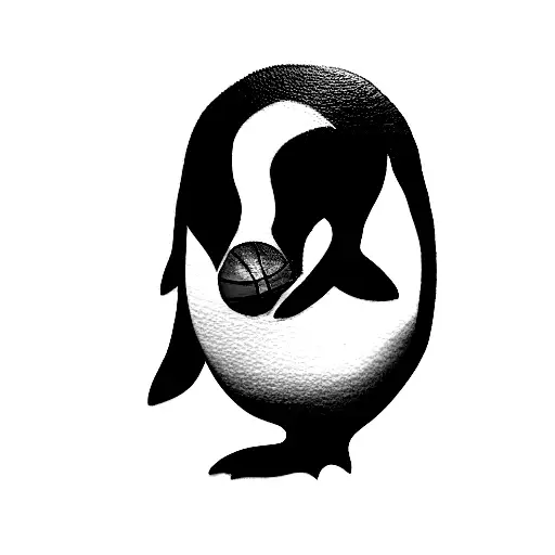 Penguin With Basketball Jersey On