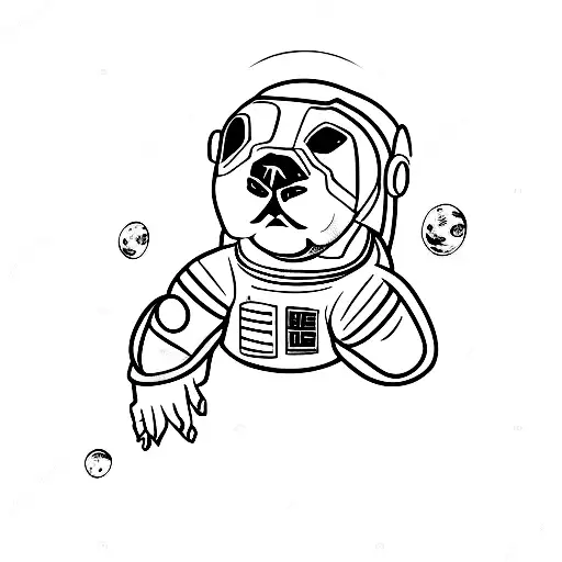 Three Pitbulls In Astronaut Suits