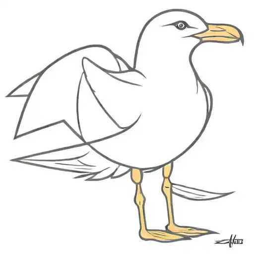 Cartoon Seagull Standing