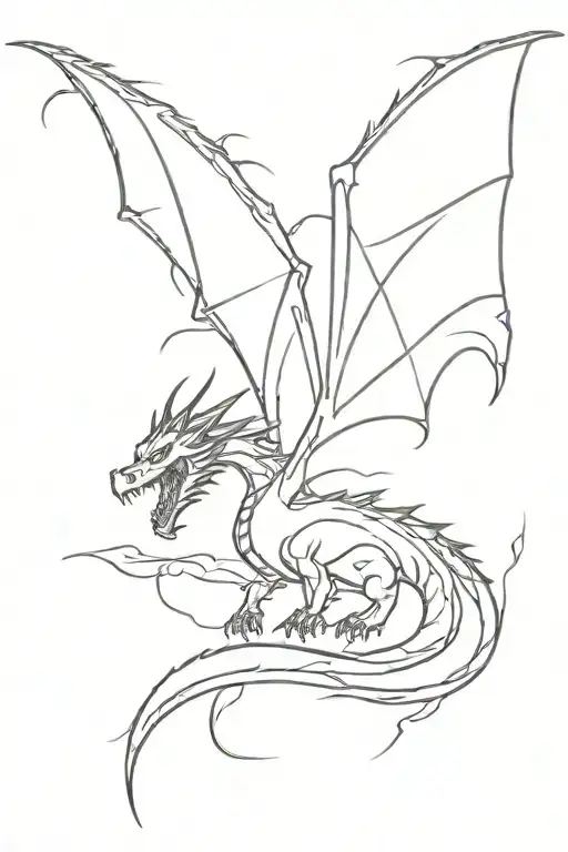 Dragon With Thunder Storm