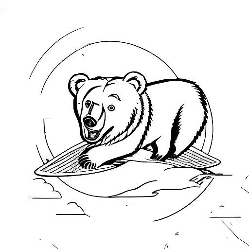 Bear On Solar Surfing Board