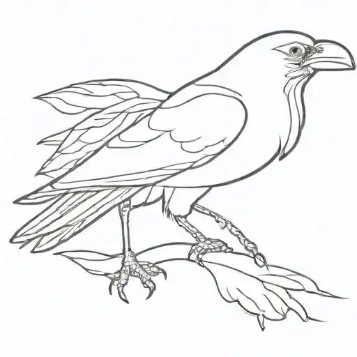 Crow With Crossed Legs