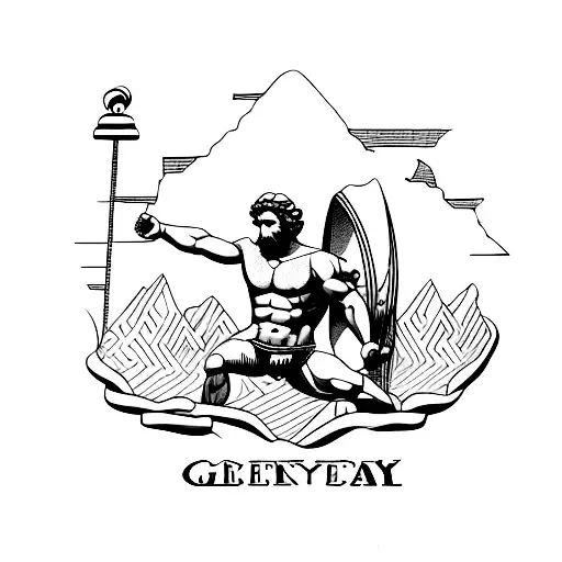 Greek God Atlas Cariying The World