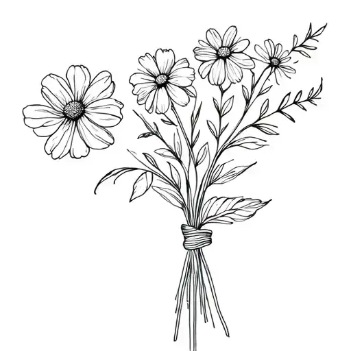 May And November Birth Flower Bouquet Tied