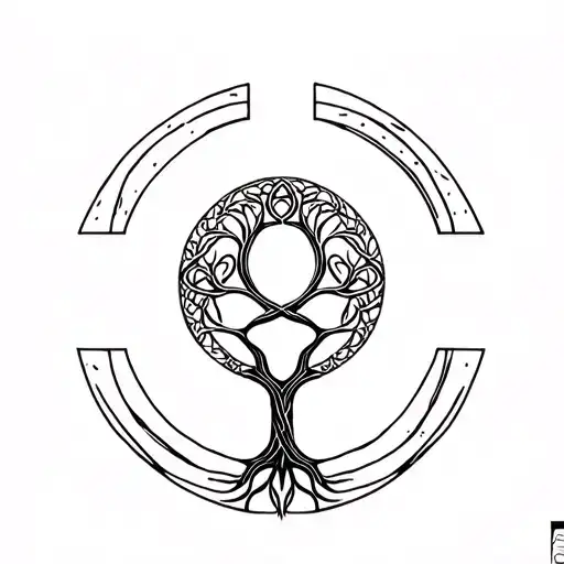 Celtic Tree Of Life And Triskel Symbol