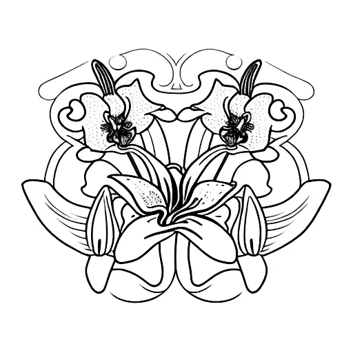 A Combination Of A Lily And Orchid