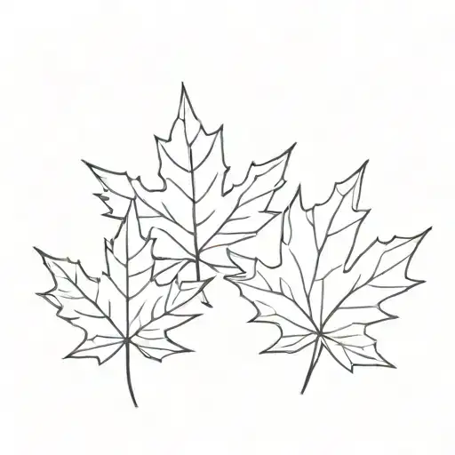 Fine Line Small Maple Leaf