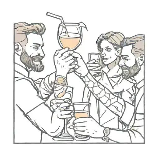 Gaming Friends Toasting Drinks