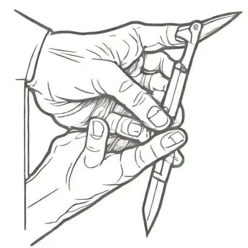 Hand Holding Knife Turning Into Water