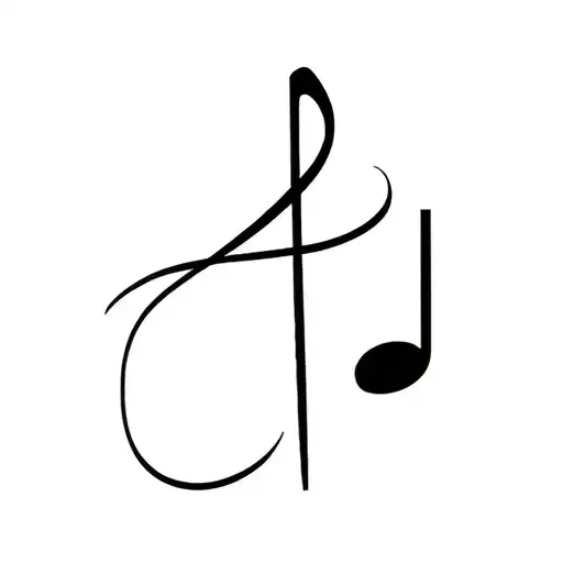 Music Note With A Cross Intertwined