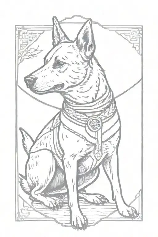 Australian Cattle Dog As An Asian Samurai Warrior