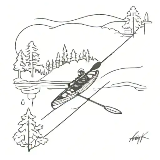 Kayak On A Forest Lake