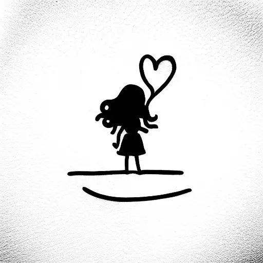 Girl Doodle With Diamond