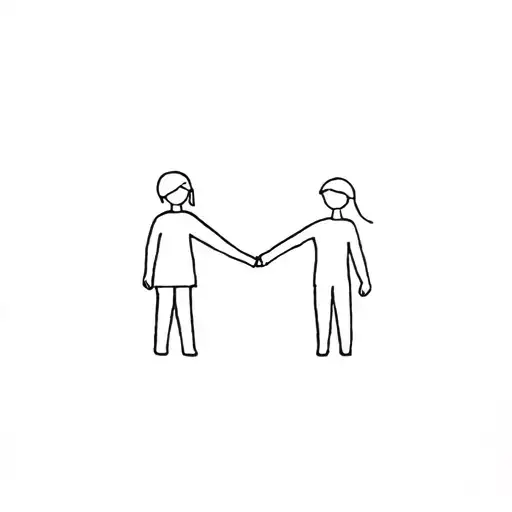 Sister And Brother Child Holding Hands