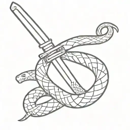 Katana Wrapped By A Snake