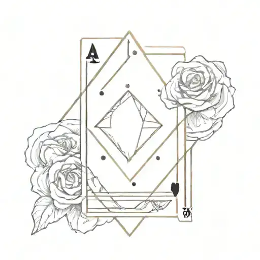 A Hollow Diamond In The Style Of A French Deck Of Cards With A Layout Of Few Lines Inside