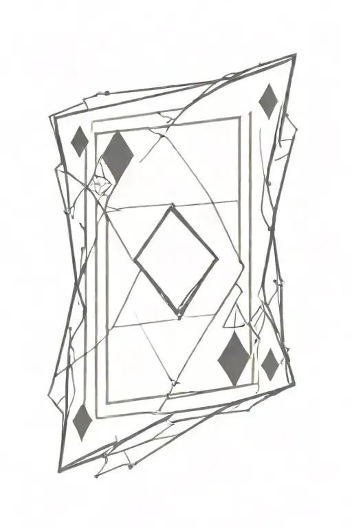 A Hollow Diamond In The Style Of A French Deck Of Cards With A Layout Of Few Lines Inside