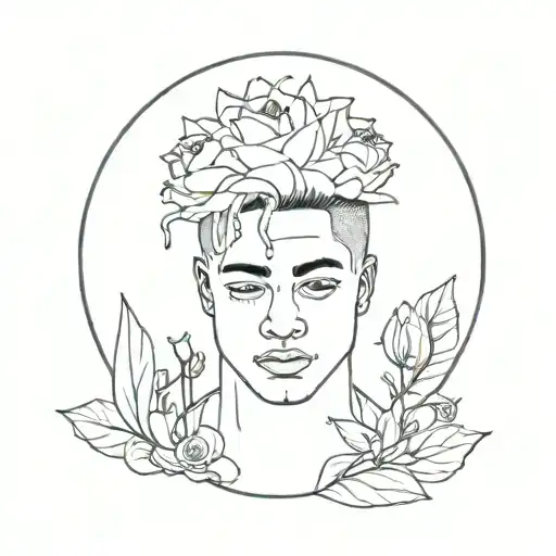 Incorporate Xxxtentacion's Album Cover Art Into A Minimalist Floral Design