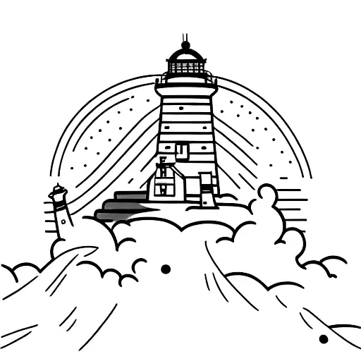 Man Towards Lighthouse